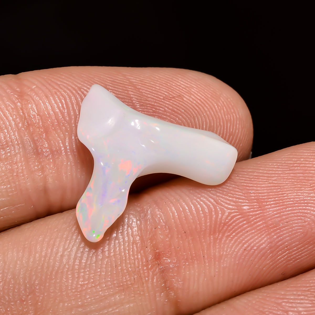 Awesome Top Grade Quality 100% Natural Welo Fire White Ethiopian Opal Polished Rough Gemstone For Making Jewelry 17X13X5 MM 3 Cts. KR08-103 Sunkarton