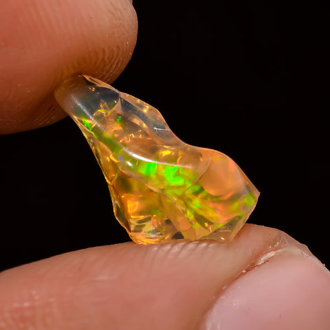 Beautiful Top Grade Quality 100% Natural Welo Fire Brown Ethiopian Opal Polished Rough Gemstone For Making Jewelry 12X5X4 MM 1 Cts. KR08-104 Sunkarton