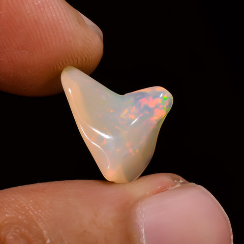 Classic Top Grade Quality 100% Natural Welo Fire White Ethiopian Opal Polished Rough Gemstone For Making Jewelry 13X10X5 MM 2 Cts. KR08-105 Sunkarton