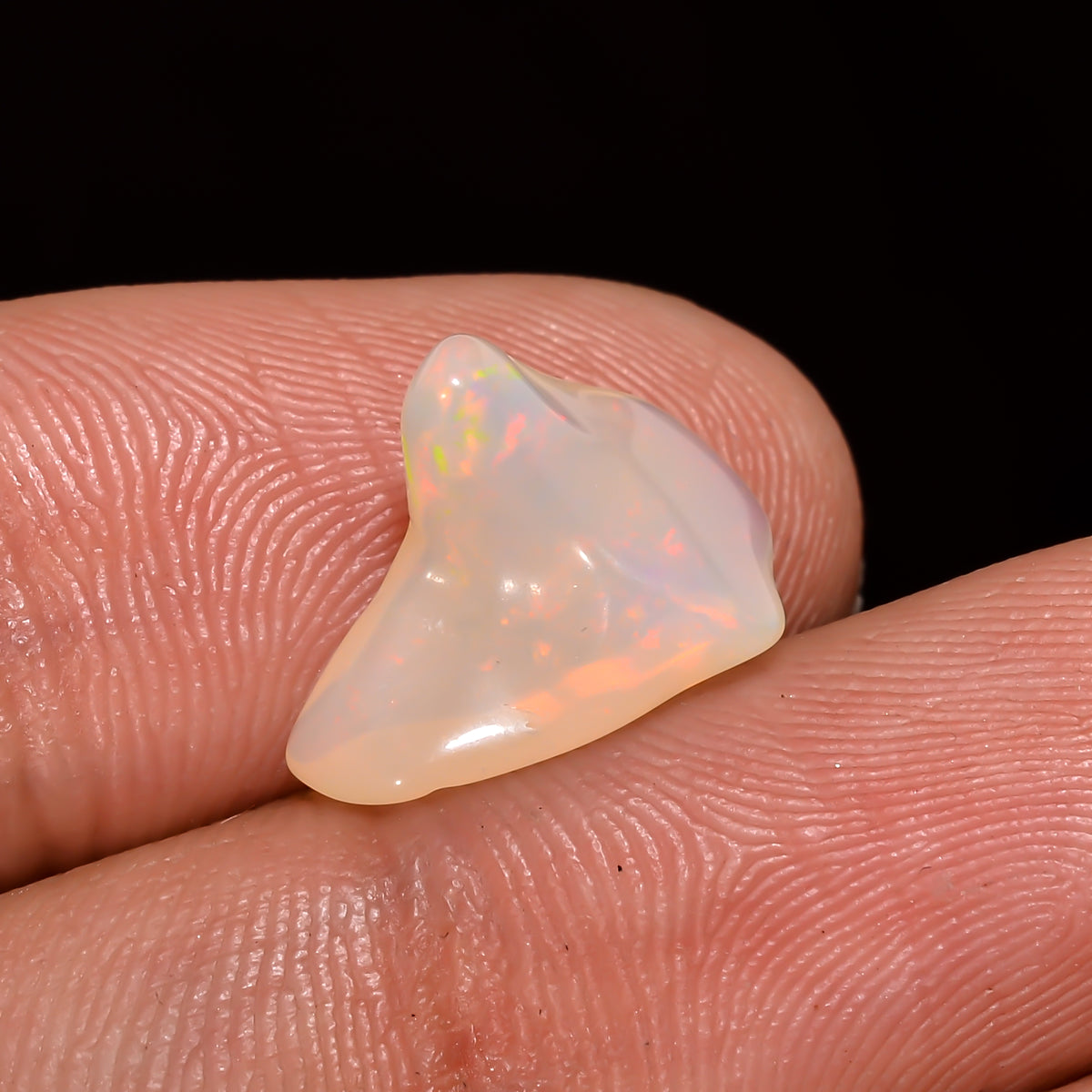 Classic Top Grade Quality 100% Natural Welo Fire White Ethiopian Opal Polished Rough Gemstone For Making Jewelry 13X10X5 MM 2 Cts. KR08-105 Sunkarton