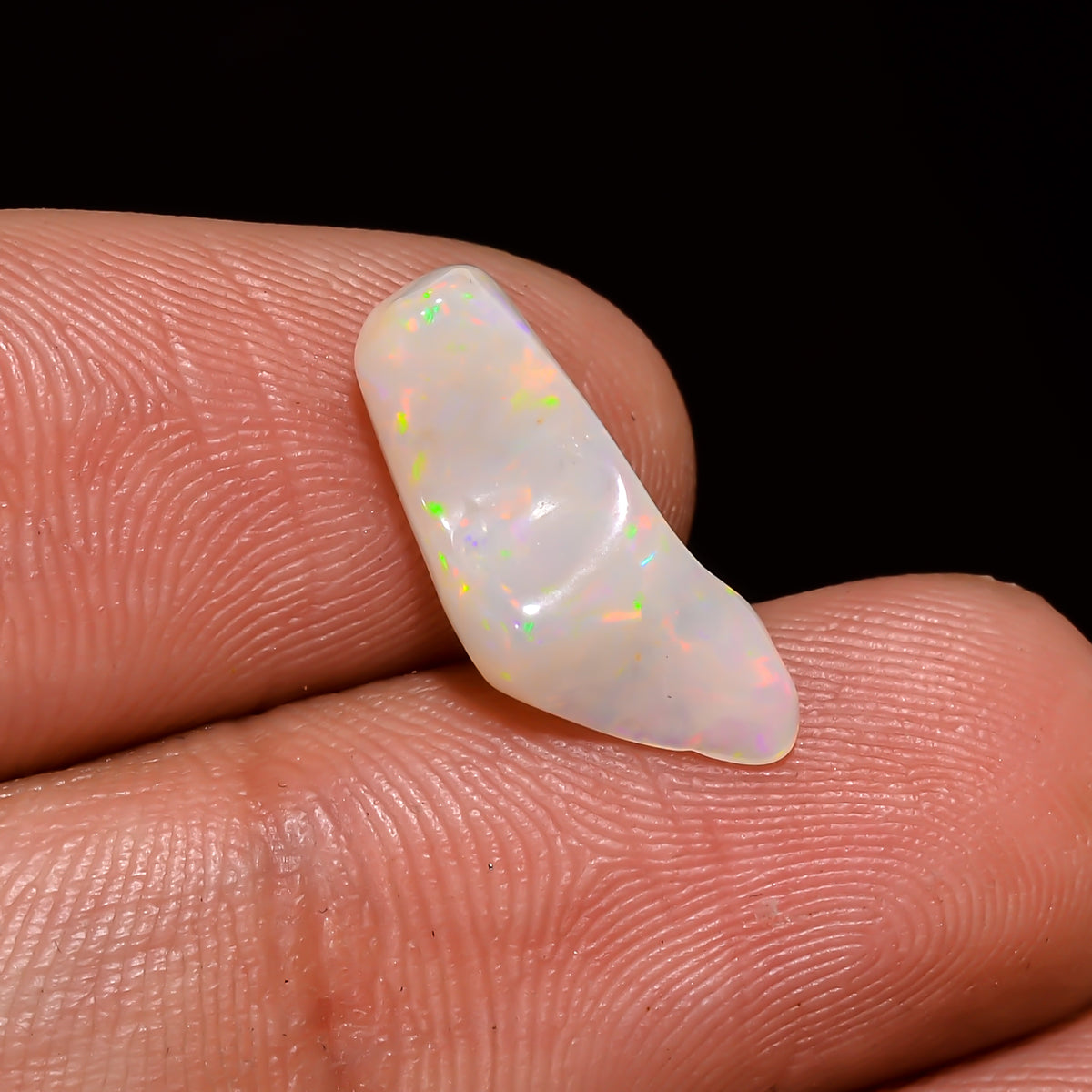 Dazzling Top Grade Quality 100% Natural Welo Fire White Ethiopian Opal Polished Rough Gemstone For Making Jewelry 15X6X4 MM 1.5 Cts KR08-106 Sunkarton