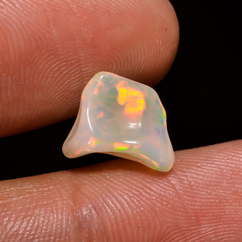 Excellent Top Grade Quality 100% Natural Welo Fire White Ethiopian Opal Polished Rough Gemstone For Making Jewelry 10X8X6 MM 2 Cts. KR08-107 Sunkarton