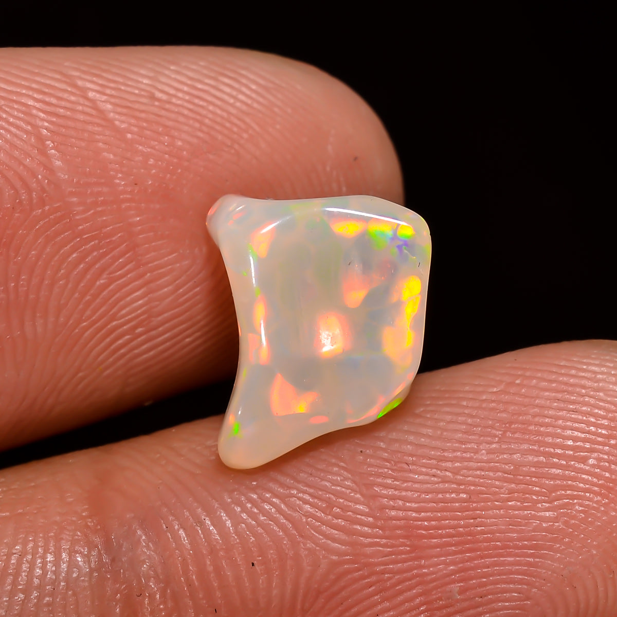 Excellent Top Grade Quality 100% Natural Welo Fire White Ethiopian Opal Polished Rough Gemstone For Making Jewelry 10X8X6 MM 2 Cts. KR08-107 Sunkarton