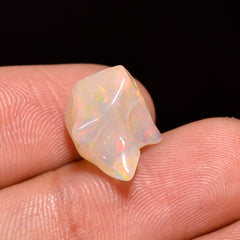 Gorgeous Top Grade Quality 100% Natural Welo Fire White Ethiopian Opal Polished Rough Gemstone For Making Jewelry 12X11X8MM 4.5 Cts KR08-112 Sunkarton