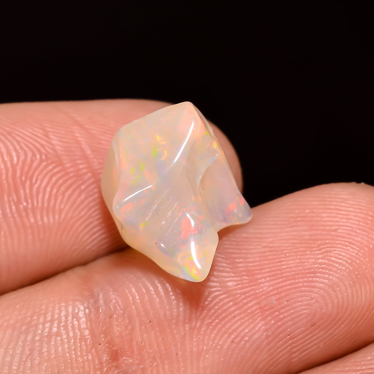 Gorgeous Top Grade Quality 100% Natural Welo Fire White Ethiopian Opal Polished Rough Gemstone For Making Jewelry 12X11X8MM 4.5 Cts KR08-112 Sunkarton