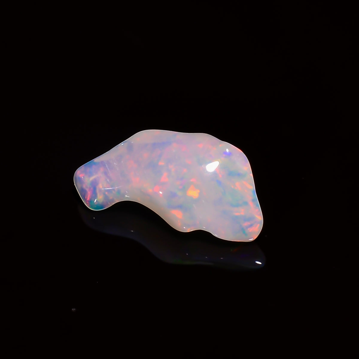 Immaculate Top Grade Quality 100% Natural Welo Fire White Ethiopian Opal Polished Rough Gemstone For Making Jewelry 16X8X5MM 2.5 Cts KR08113 Sunkarton