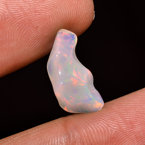 Immaculate Top Grade Quality 100% Natural Welo Fire White Ethiopian Opal Polished Rough Gemstone For Making Jewelry 16X8X5MM 2.5 Cts KR08113 Sunkarton