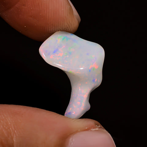 Incredible Top Grade Quality 100% Natural Welo Fire White Ethiopian Opal Polished Rough Gemstone For Making Jewelry 16X9X5MM 2.5 Cts KR08114 Sunkarton