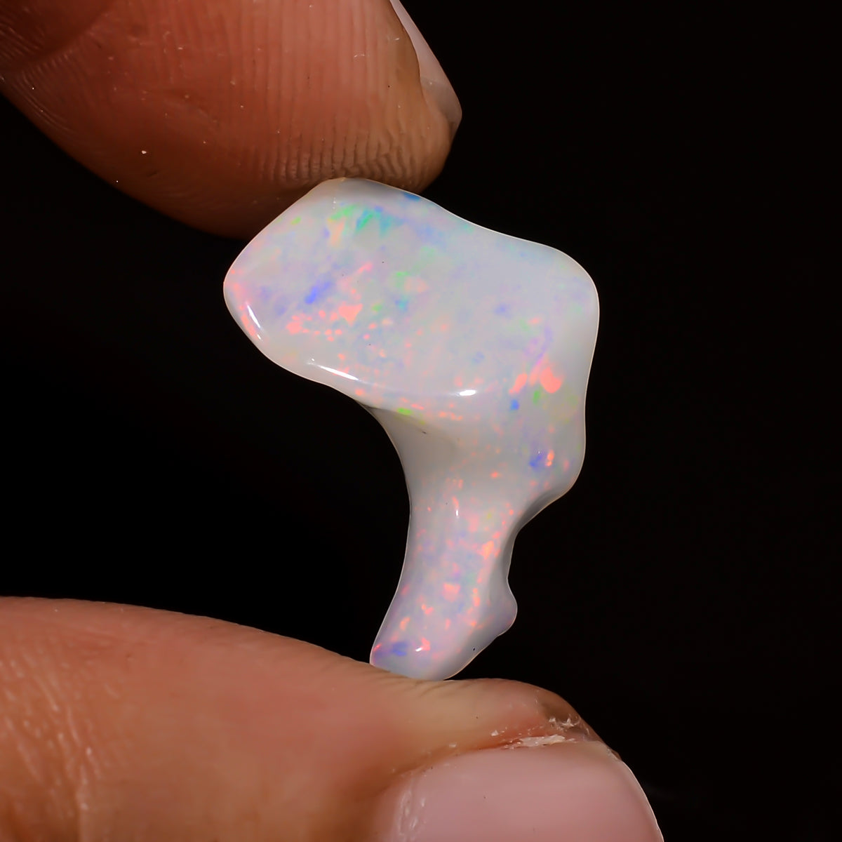 Incredible Top Grade Quality 100% Natural Welo Fire White Ethiopian Opal Polished Rough Gemstone For Making Jewelry 16X9X5MM 2.5 Cts KR08114 Sunkarton