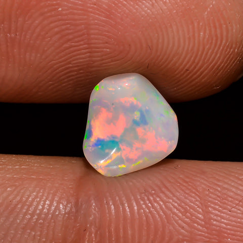 Mind Blowing A One Quality 100% Natural Welo Fire White Ethiopian Opal Polished Rough Gemstone For Making Jewelry 8X7X5 MM 1.5 Cts. KR08-116 Sunkarton
