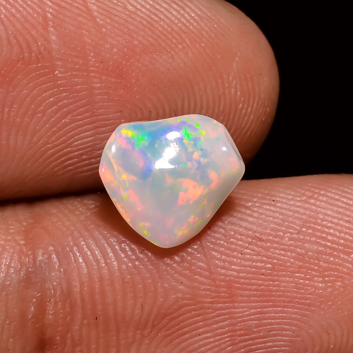 Mind Blowing A One Quality 100% Natural Welo Fire White Ethiopian Opal Polished Rough Gemstone For Making Jewelry 8X7X5 MM 1.5 Cts. KR08-116 Sunkarton