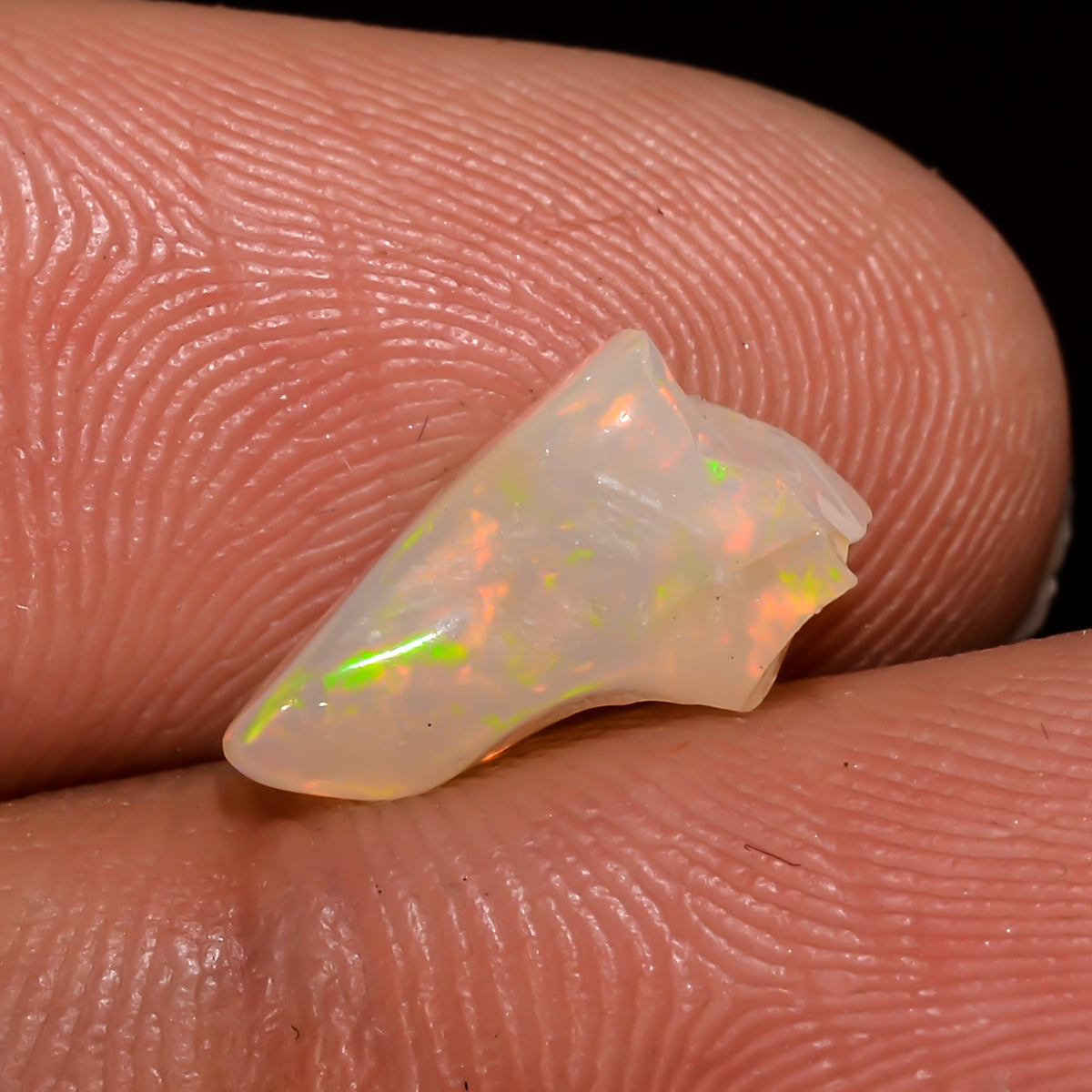 Splendid Top Grade Quality 100% Natural Welo Fire White Ethiopian Opal Polished Rough Gemstone For Making Jewelry 10X5X4 MM 1.5 Cts KR08-118 Sunkarton