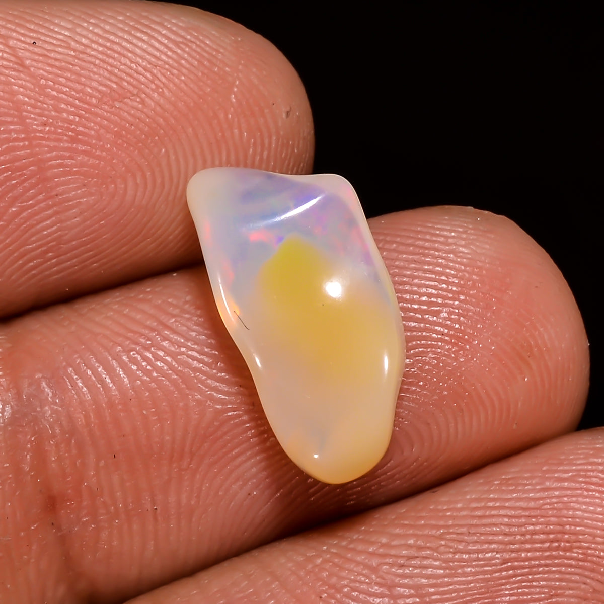 Superb Top Grade Quality 100% Natural Welo Fire White Ethiopian Opal Polished Rough Loose Gemstone For Making Jewelry 15X7X4MM 2 Cts KR08119 Sunkarton
