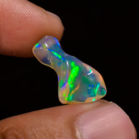 Fantastic Top Grade Quality 100% Natural Welo Fire White Ethiopian Opal Polished Rough Gemstone For Making Jewelry 18X10X6 MM 4 Cts. KR08-11 Sunkarton