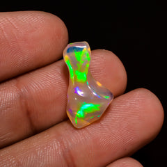 Fantastic Top Grade Quality 100% Natural Welo Fire White Ethiopian Opal Polished Rough Gemstone For Making Jewelry 18X10X6 MM 4 Cts. KR08-11 Sunkarton