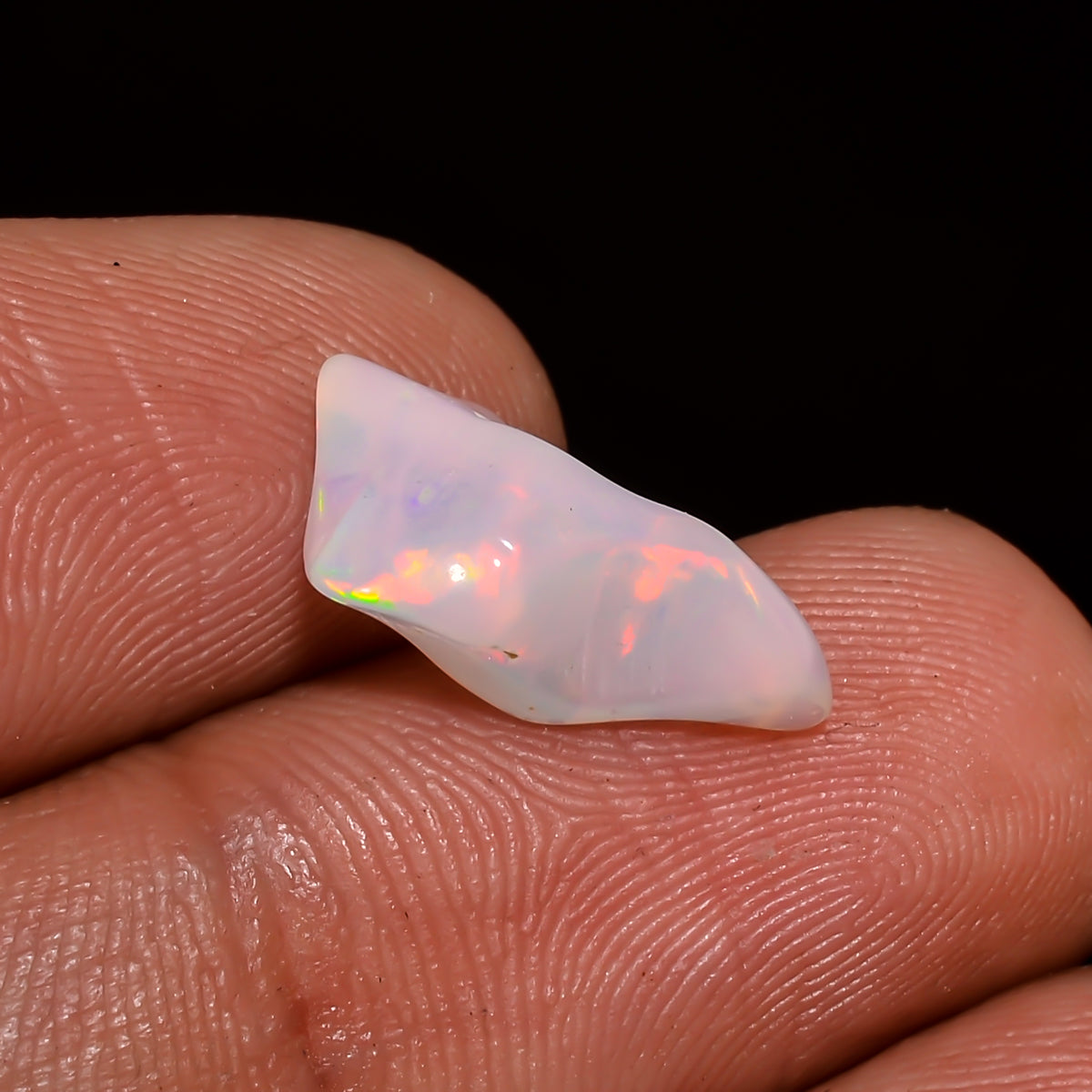 Stunning Top Grade Quality 100% Natural Welo Fire White Ethiopian Opal Polished Rough Gemstone For Making Jewelry 15X8X4 MM 2 Cts. KR08-120 Sunkarton
