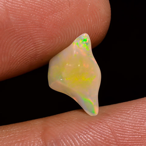 Supreme Top Grade Quality 100% Natural Welo Fire White Ethiopian Opal Polished Rough Gemstone For Making Jewelry 12X9X4 MM 2 Cts. KR08-121 Sunkarton