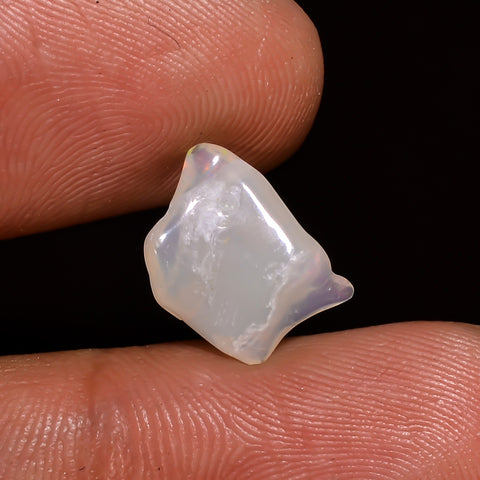 Unique Top Grade Quality 100% Natural Welo Fire White Ethiopian Opal Polished Rough Loose Gemstone For Making Jewelry 12X8X4MM 2 Cts KR08124 Sunkarton