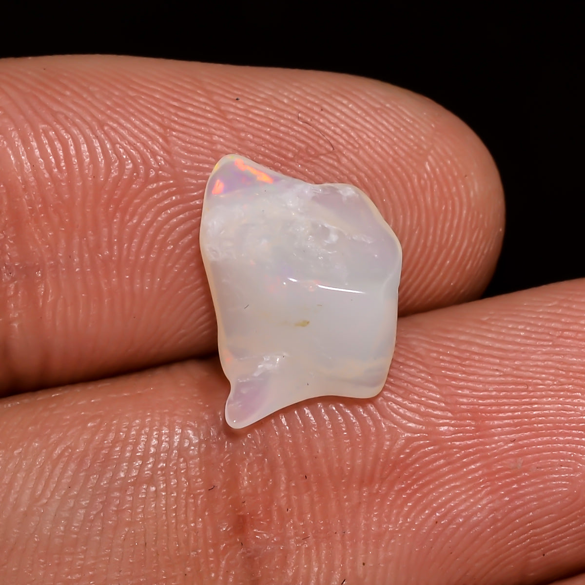 Unique Top Grade Quality 100% Natural Welo Fire White Ethiopian Opal Polished Rough Loose Gemstone For Making Jewelry 12X8X4MM 2 Cts KR08124 Sunkarton