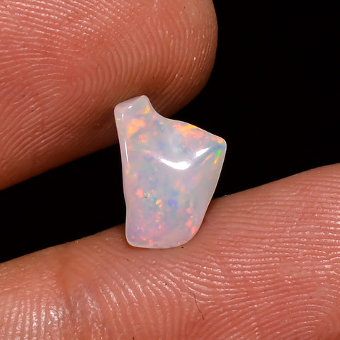 Beautiful Top Grade Quality 100% Natural Welo Fire White Ethiopian Opal Polished Rough Gemstone For Making Jewelry 9X6X4 MM 1 Cts. KR08-129 Sunkarton
