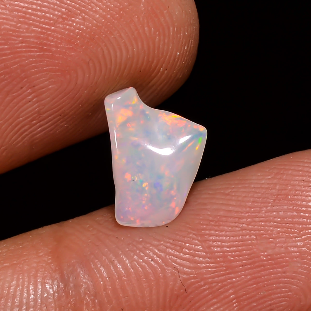 Beautiful Top Grade Quality 100% Natural Welo Fire White Ethiopian Opal Polished Rough Gemstone For Making Jewelry 9X6X4 MM 1 Cts. KR08-129 Sunkarton