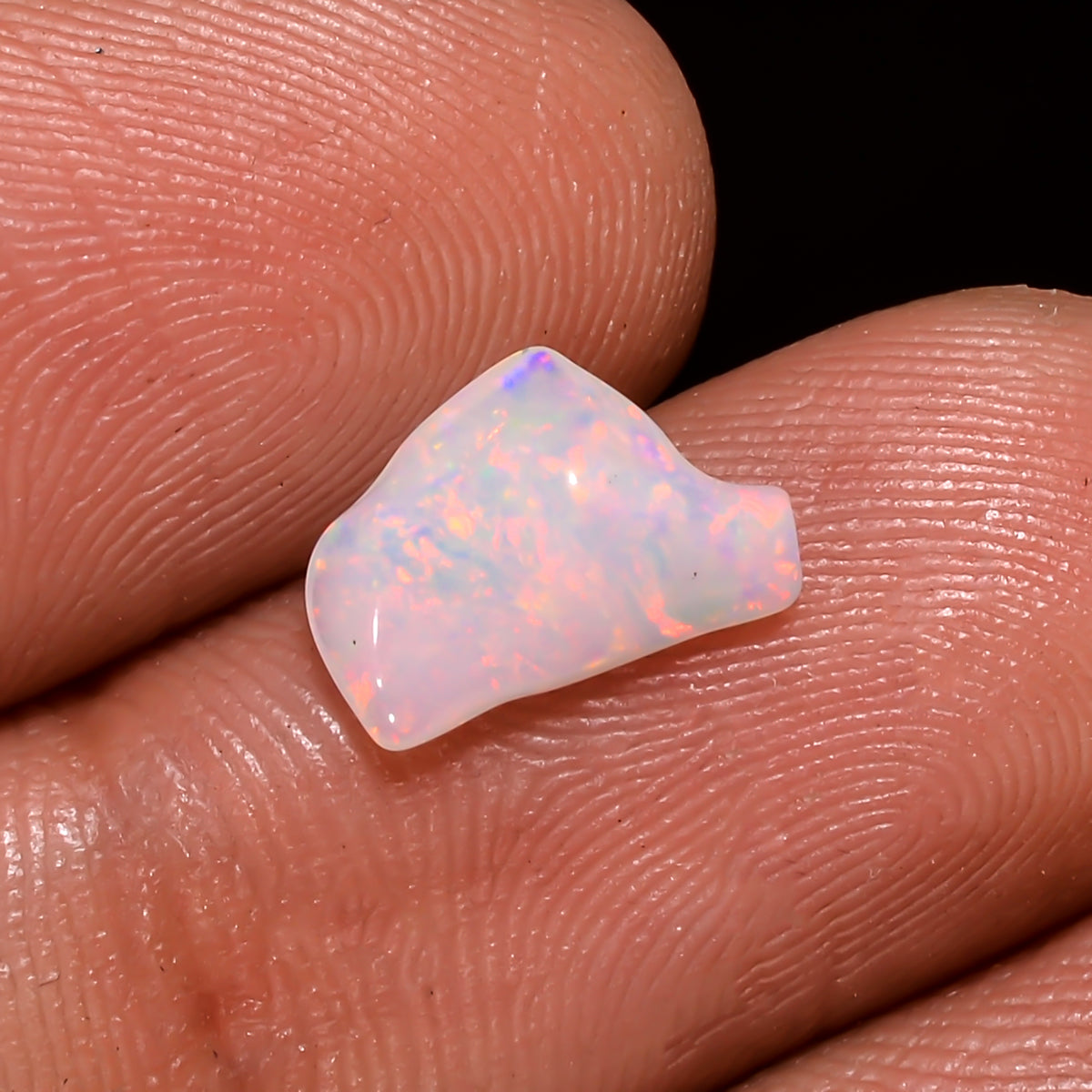 Beautiful Top Grade Quality 100% Natural Welo Fire White Ethiopian Opal Polished Rough Gemstone For Making Jewelry 9X6X4 MM 1 Cts. KR08-129 Sunkarton