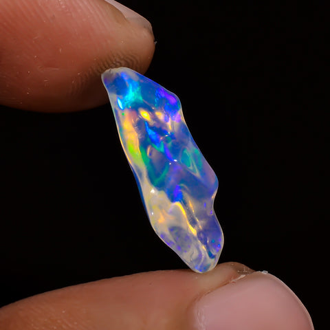 Gorgeous Top Grade Quality 100% Natural Welo Fire White Ethiopian Opal Polished Rough Gemstone For Making Jewelry 18X6X5 MM 2.5 Cts. KR08-12 Sunkarton