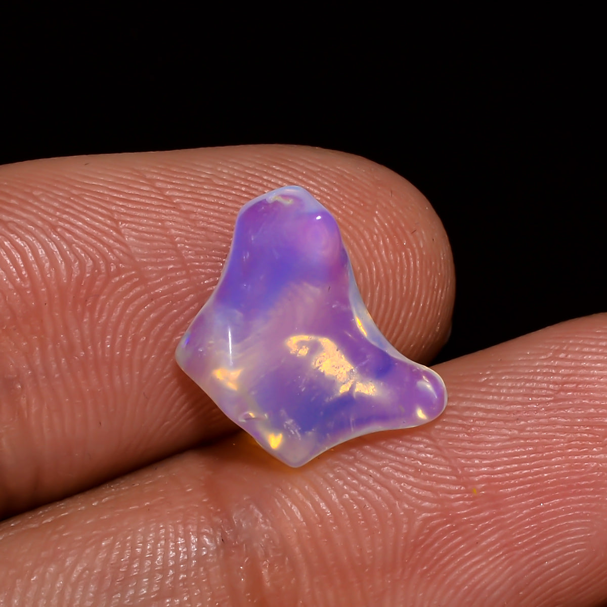 Immaculate Top Grade Quality 100% Natural Welo Fire White Ethiopian Opal Polished Rough Gemstone For Making Jewelry 12X8X4MM 2.5 Cts KR08-13 Sunkarton