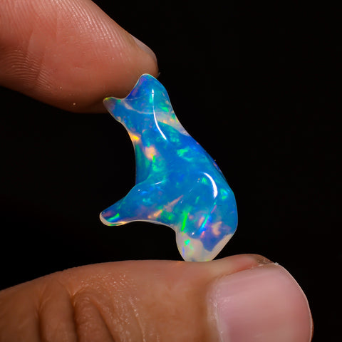 Incredible Top Grade Quality 100% Natural Welo Fire White Ethiopian Opal Polished Rough Gemstone For Making Jewelry 22X14X6MM 5.5 Cts KR0814 Sunkarton