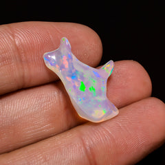 Incredible Top Grade Quality 100% Natural Welo Fire White Ethiopian Opal Polished Rough Gemstone For Making Jewelry 22X14X6MM 5.5 Cts KR0814 Sunkarton