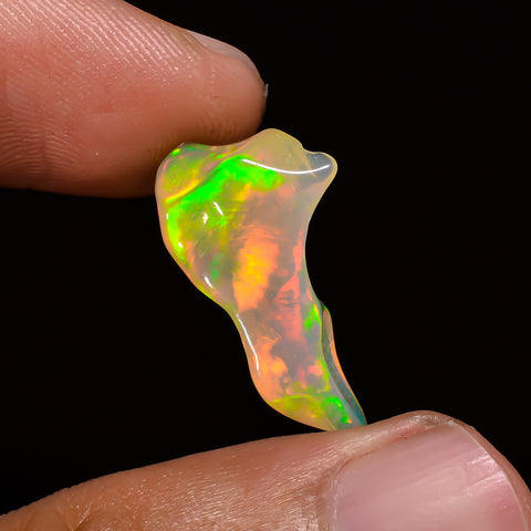 Marvellous Top Grade Quality 100% Natural Welo Fire White Ethiopian Opal Polished Rough Gemstone For Making Jewelry 21X11X7 MM 5 Cts KR08-15 Sunkarton