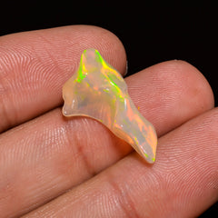Marvellous Top Grade Quality 100% Natural Welo Fire White Ethiopian Opal Polished Rough Gemstone For Making Jewelry 21X11X7 MM 5 Cts KR08-15 Sunkarton