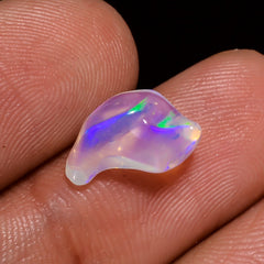 Superb Top Grade Quality 100% Natural Welo Fire White Ethiopian Opal Polished Rough Gemstone For Making Jewelry 11X6X4 MM 1.5 Cts. KR08-19 Sunkarton
