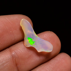 Amazing Top Grade Quality 100% Natural Welo Fire White Ethiopian Opal Polished Rough Gemstone For Making Jewelry 19X7X5 MM 2.5 Cts. KR08-1 Sunkarton