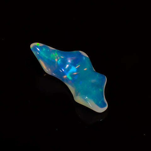 Supreme Top Grade Quality 100% Natural Welo Fire White Ethiopian Opal Polished Rough Loose Gemstone For Making Jewelry 22X9X4MM 3 Cts KR0821 Sunkarton