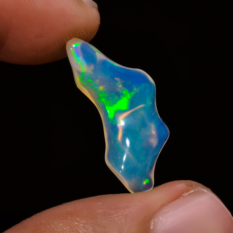 Supreme Top Grade Quality 100% Natural Welo Fire White Ethiopian Opal Polished Rough Loose Gemstone For Making Jewelry 22X9X4MM 3 Cts KR0821 Sunkarton