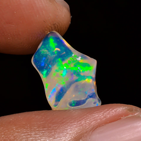 Tempting Top Grade Quality 100% Natural Welo Fire White Ethiopian Opal Polished Rough Gemstone For Making Jewelry 12X9X5 MM 2.5 Cts. KR08-22 Sunkarton
