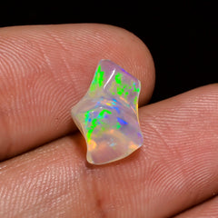 Tempting Top Grade Quality 100% Natural Welo Fire White Ethiopian Opal Polished Rough Gemstone For Making Jewelry 12X9X5 MM 2.5 Cts. KR08-22 Sunkarton