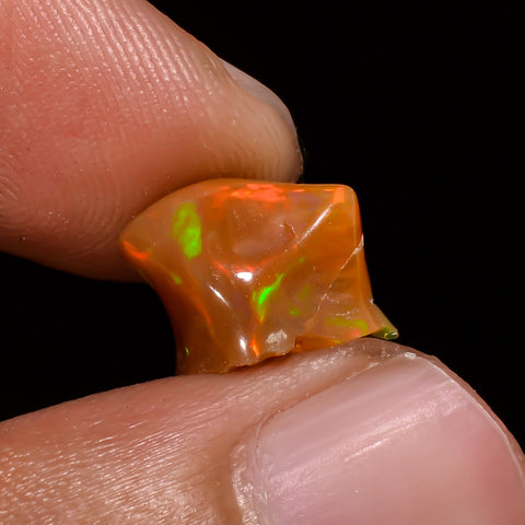 Unique Top Grade Quality 100% Natural Welo Fire Brown Ethiopian Opal Polished Rough Loose Gemstone For Making Jewelry 10X8X6MM 3 Cts KR08-24 Sunkarton