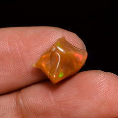 Unique Top Grade Quality 100% Natural Welo Fire Brown Ethiopian Opal Polished Rough Loose Gemstone For Making Jewelry 10X8X6MM 3 Cts KR08-24 Sunkarton