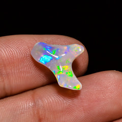 Wonderful Top Grade Quality 100% Natural Welo Fire White Ethiopian Opal Polished Rough Gemstone For Making Jewelry 16X10X5MM 2.5 Cts KR08-25 Sunkarton