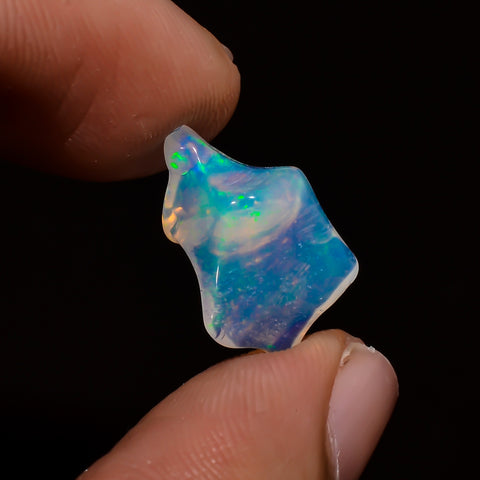 Amazing Top Grade Quality 100% Natural Welo Fire White Ethiopian Opal Polished Rough Loose Gemstone For Making Jewelry 14X9X5MM 3 Cts KR0826 Sunkarton