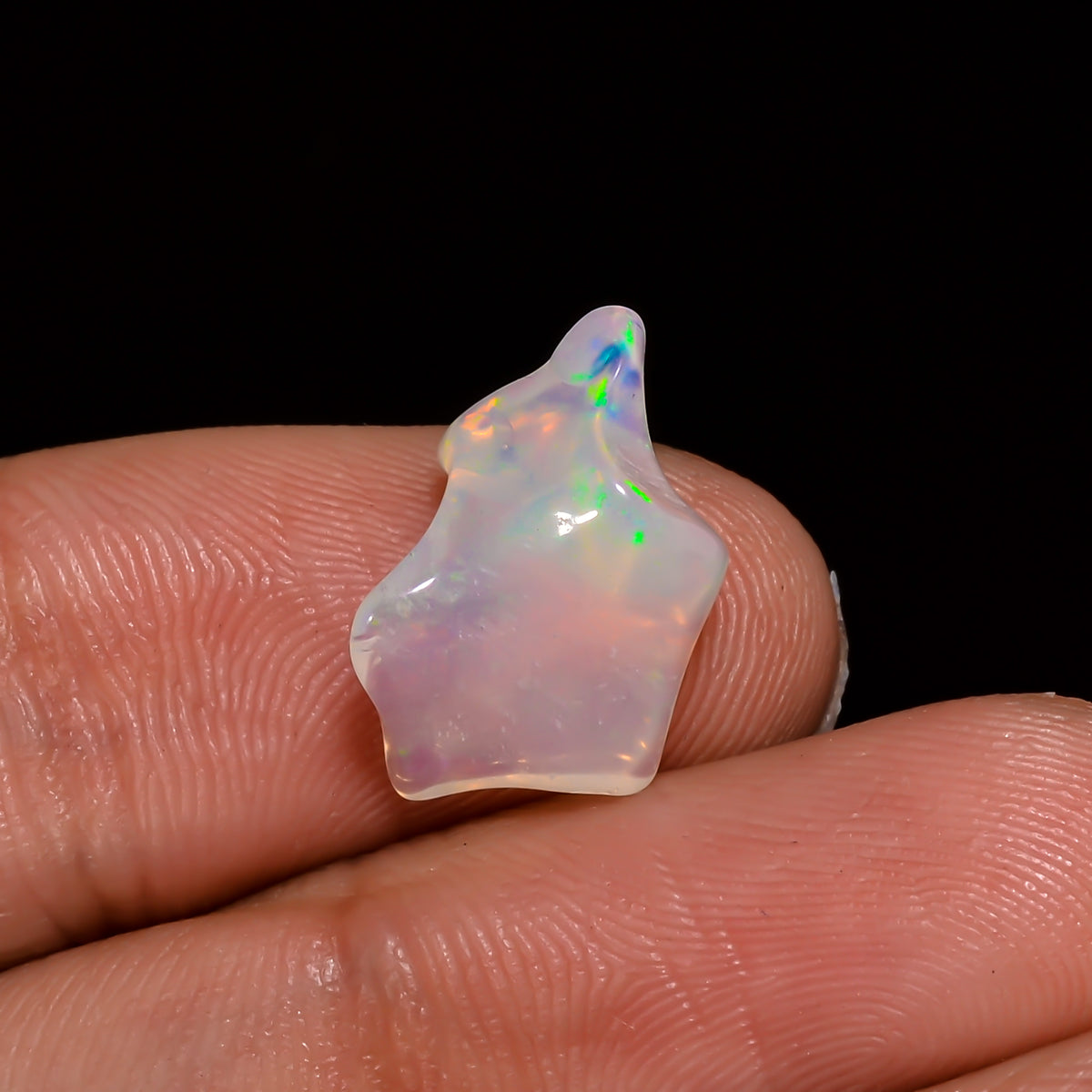 Amazing Top Grade Quality 100% Natural Welo Fire White Ethiopian Opal Polished Rough Loose Gemstone For Making Jewelry 14X9X5MM 3 Cts KR0826 Sunkarton