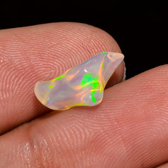 Attractive Top Grade Quality 100% Natural Welo Fire White Ethiopian Opal Polished Rough Gemstone For Making Jewelry 13X6X5MM 1.5 Cts KR08-27 Sunkarton