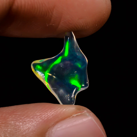 Awesome Top Grade Quality 100% Natural Welo Fire White Ethiopian Opal Polished Rough Loose Gemstone For Making Jewelry 14X9X3MM 1 Cts KR0828 Sunkarton