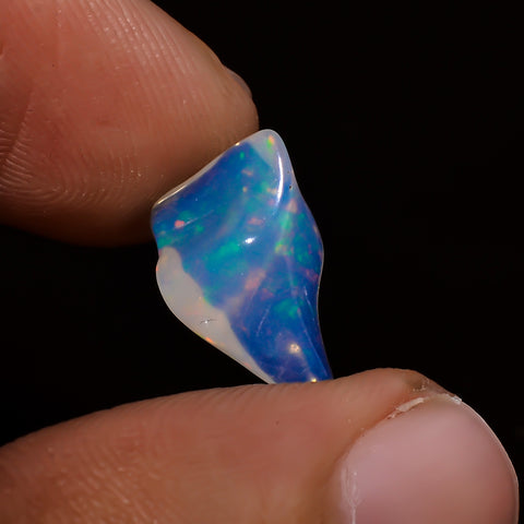 Beautiful Top Grade Quality 100% Natural Welo Fire White Ethiopian Opal Polished Rough Gemstone For Making Jewelry 13X8X5 MM 1.5 Cts KR08-29 Sunkarton