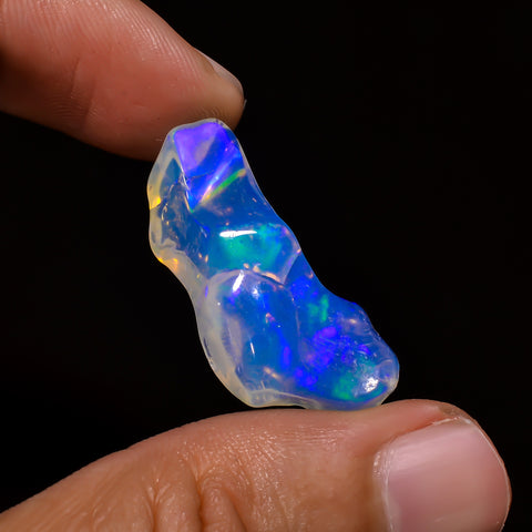 Attractive Top Grade Quality 100% Natural Welo Fire White Ethiopian Opal Polished Rough Gemstone For Making Jewelry 29X10X9 MM 13 Cts KR08-2 Sunkarton