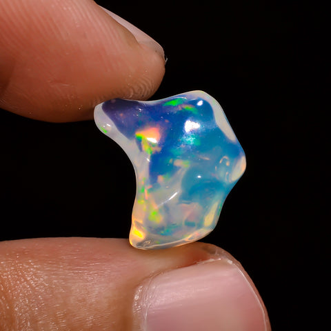 Classic Top Grade Quality 100% Natural Welo Fire White Ethiopian Opal Polished Rough Gemstone For Making Jewelry 14X10X7 MM 4.5 Cts. KR08-30 Sunkarton