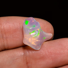 Classic Top Grade Quality 100% Natural Welo Fire White Ethiopian Opal Polished Rough Gemstone For Making Jewelry 14X10X7 MM 4.5 Cts. KR08-30 Sunkarton