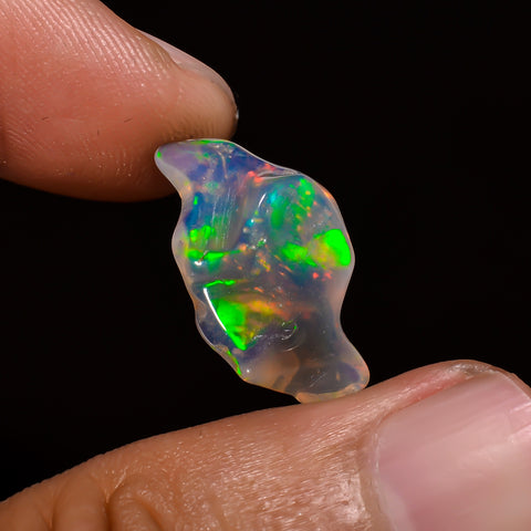Exclusive Top Grade Quality 100% Natural Welo Fire Brown Ethiopian Opal Polished Rough Gemstone For Making Jewelry 19X10X7 MM 4 Cts. KR08-33 Sunkarton